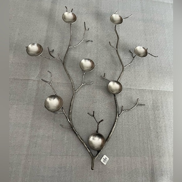 Crate&Barrel Silver Branch 8 Candle Holders or Wall Sculpture - Picture 1 of 7